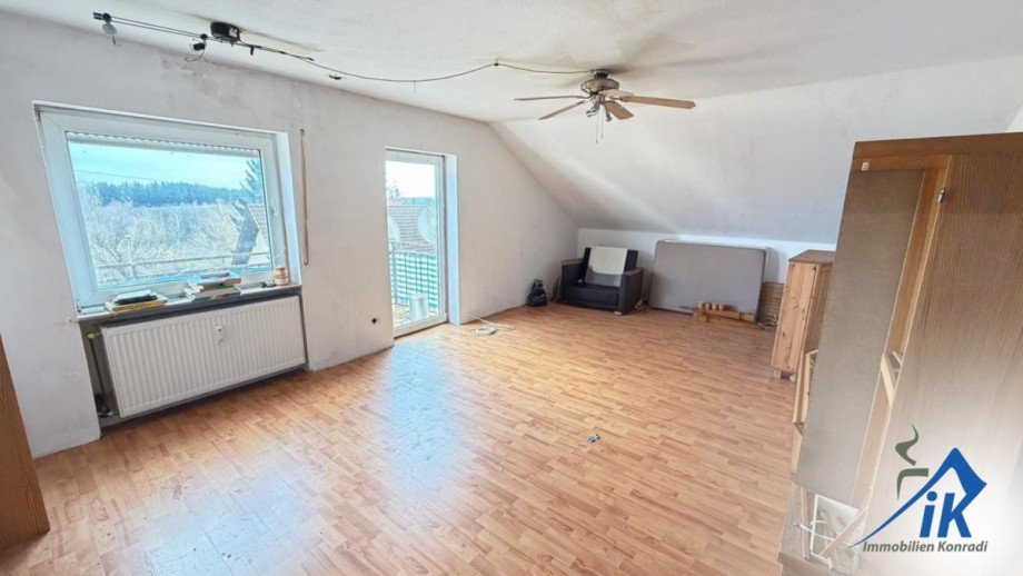 Wohnzimmer Dachgeschosswohnung Schauerberg